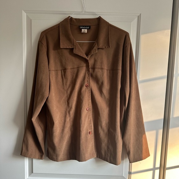 Vintage - Briggs Faux Suede Light Weight Jacket Size 18 90s western - Picture 2 of 7
